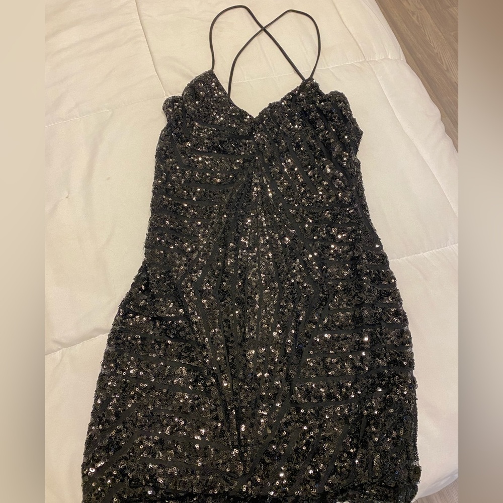 Sequin black party dress